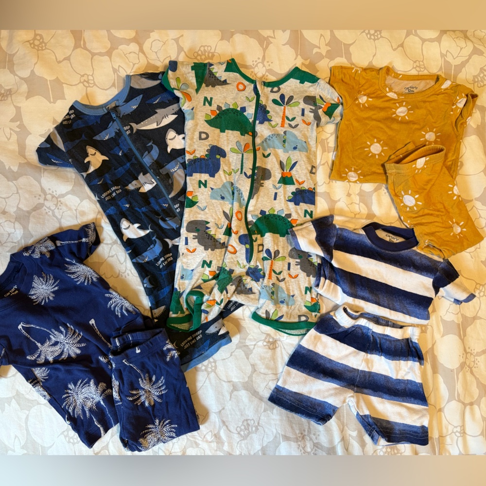 Kids Pajamas Set - Blue, Green, Yellow